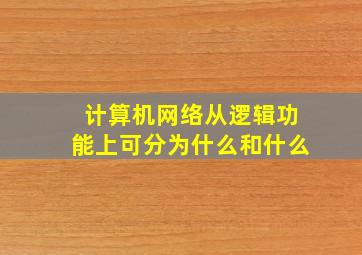 计算机网络从逻辑功能上可分为什么和什么