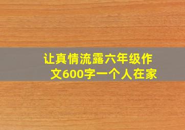 让真情流露六年级作文600字一个人在家