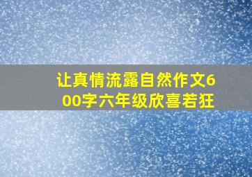 让真情流露自然作文600字六年级欣喜若狂