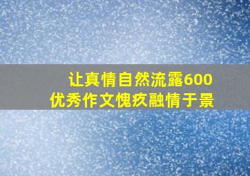 让真情自然流露600优秀作文愧疚融情于景