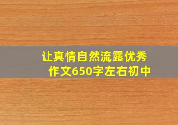 让真情自然流露优秀作文650字左右初中