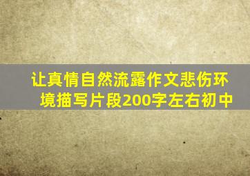 让真情自然流露作文悲伤环境描写片段200字左右初中