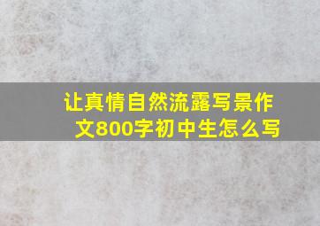 让真情自然流露写景作文800字初中生怎么写