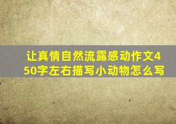 让真情自然流露感动作文450字左右描写小动物怎么写