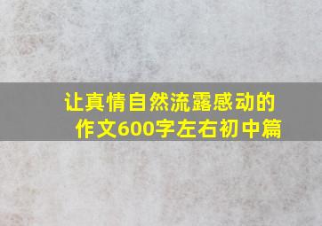 让真情自然流露感动的作文600字左右初中篇