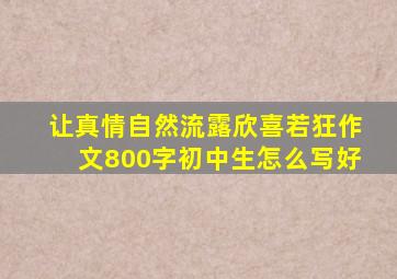 让真情自然流露欣喜若狂作文800字初中生怎么写好