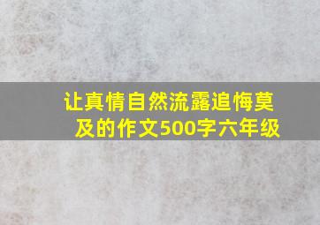 让真情自然流露追悔莫及的作文500字六年级