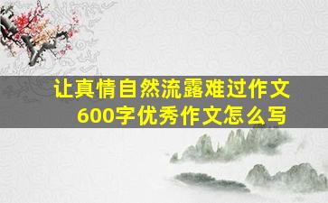 让真情自然流露难过作文600字优秀作文怎么写