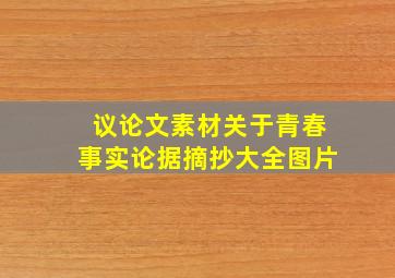 议论文素材关于青春事实论据摘抄大全图片