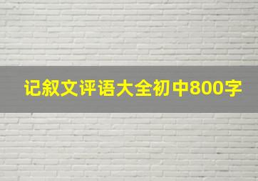 记叙文评语大全初中800字