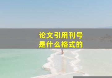 论文引用刊号是什么格式的