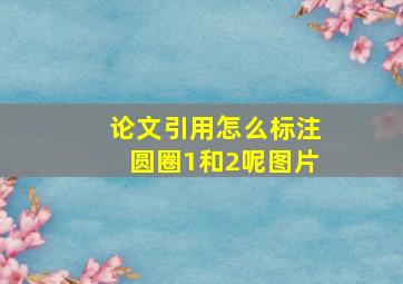 论文引用怎么标注圆圈1和2呢图片