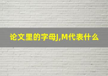 论文里的字母J,M代表什么