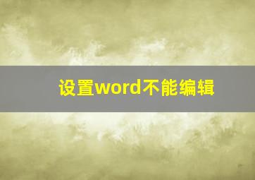 设置word不能编辑