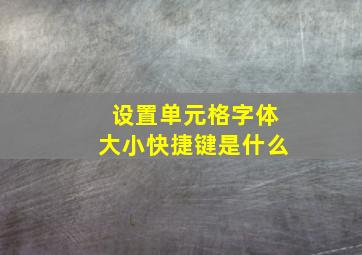 设置单元格字体大小快捷键是什么