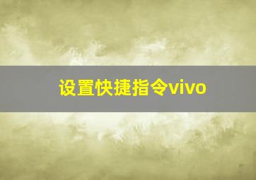 设置快捷指令vivo