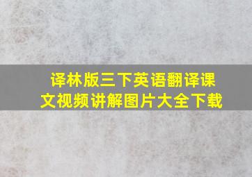 译林版三下英语翻译课文视频讲解图片大全下载