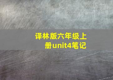 译林版六年级上册unit4笔记