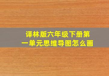 译林版六年级下册第一单元思维导图怎么画