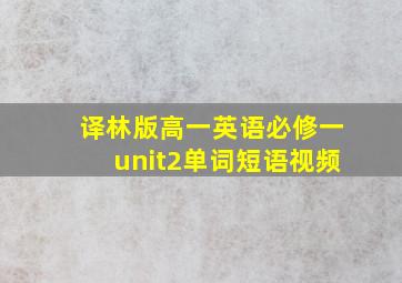 译林版高一英语必修一unit2单词短语视频