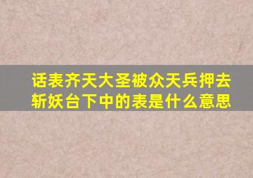 话表齐天大圣被众天兵押去斩妖台下中的表是什么意思