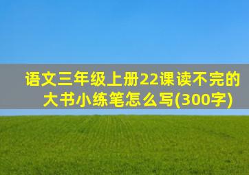 语文三年级上册22课读不完的大书小练笔怎么写(300字)