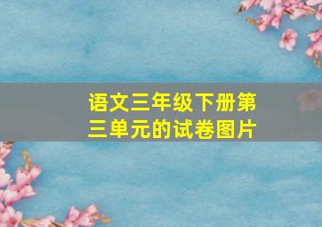 语文三年级下册第三单元的试卷图片