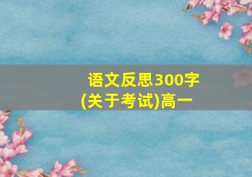 语文反思300字(关于考试)高一