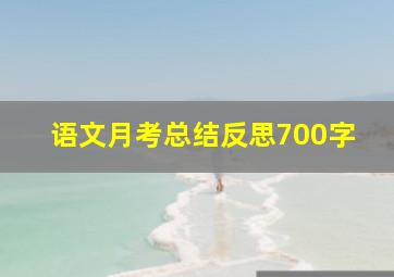 语文月考总结反思700字