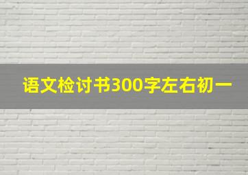 语文检讨书300字左右初一