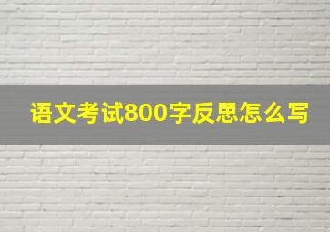 语文考试800字反思怎么写