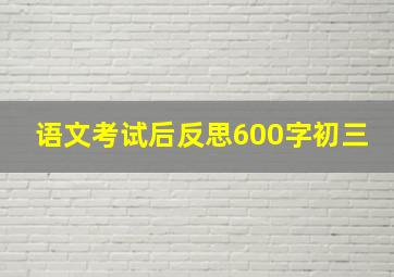 语文考试后反思600字初三