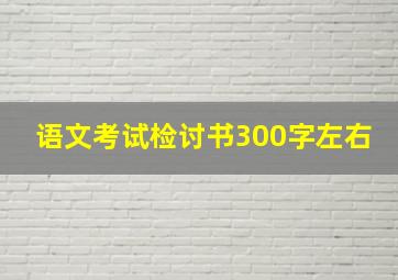 语文考试检讨书300字左右