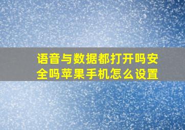 语音与数据都打开吗安全吗苹果手机怎么设置