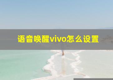 语音唤醒vivo怎么设置