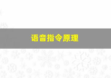 语音指令原理