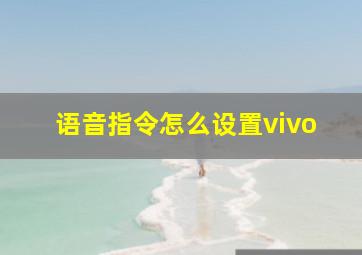 语音指令怎么设置vivo