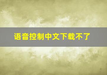 语音控制中文下载不了