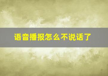 语音播报怎么不说话了