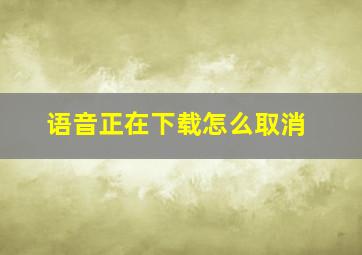 语音正在下载怎么取消