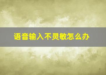 语音输入不灵敏怎么办