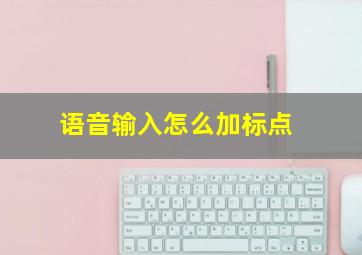 语音输入怎么加标点