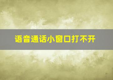 语音通话小窗口打不开