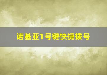 诺基亚1号键快捷拨号