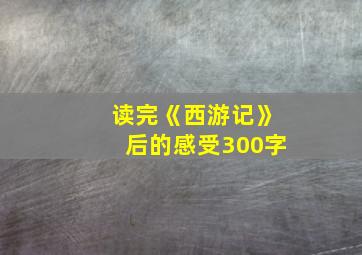 读完《西游记》后的感受300字