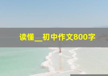 读懂__初中作文800字