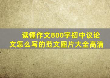 读懂作文800字初中议论文怎么写的范文图片大全高清