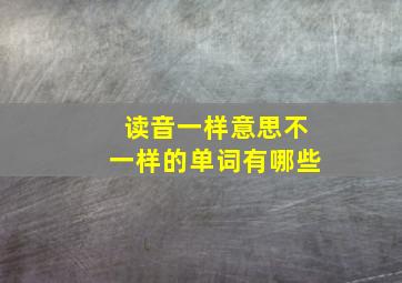 读音一样意思不一样的单词有哪些