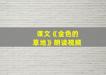 课文《金色的草地》朗读视频