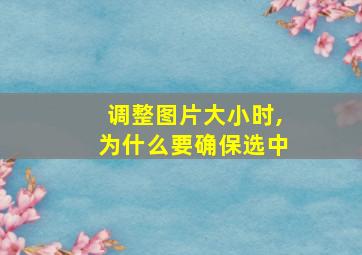 调整图片大小时,为什么要确保选中